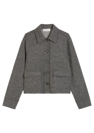 Marc OPolo Casual - Tweed-Jerseyjacke regular aus Organic Cotton-Mix grau - Gr. - 40