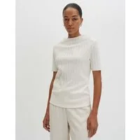 someday Kurzarmshirt Ketlina aus Rippjersey Funnel Neck und Halbarm für cleane Looks