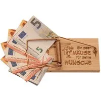 Spruchreif® Spardose Mausefalle Geldgeschenk · Mausefalle mit Spruch · Gutscheinverpackung
