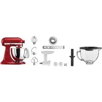 KitchenAid Küchenmaschine 5KSM125EER Empire rot, 300 W, 4,8 l Schüssel, Gratis Fleischwolf, Schüssel, Spritzgebäckvorsatz (Wert: ca.238,- UVP)
