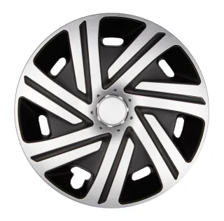 4x PREMIUM Radkappen Modell: Cyrkon Silber Schwarz