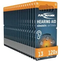 ANSMANN AG Hörgerätebatterien Typ 13 P13 PR48 ZL2, 120 Stück Knopfzelle