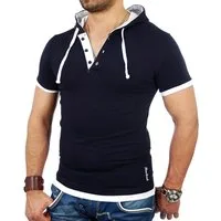Reslad T-Shirt Reslad Herren Kapuzen T-Shirt San Diego RS-5033 (1-tlg) Kapuzenshirt Layer-Look