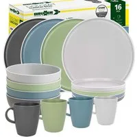 BRUNNER Geschirr-Set BRUNNER Camping Geschirrset DOLOMIT (12, 16, 36-Teile) BUNT Sortiert (16-tlg)