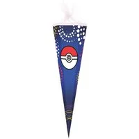 Nestler Schultüte mit rot weißem Ball 85cm, passend zu Pokémon, Zuckertüte 85cm (zum Schulanfang / Einschulung)
