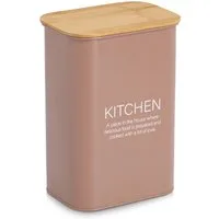 Zeller Present Vorratsdose mit Bambusdeckel "Kitchen", Bambus, Metall, (1-tlg), Trendfarbe, 3500 ml