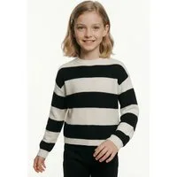 KIDS ONLY Strickpullover KOGFRANCA SHORT L/S STRIPE KNT NOOS Viskosemischung, loose fit