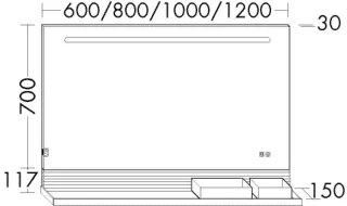 Burgbad Leuchtspiegel Fiumo 817x600x150 Eiche Dekor Urban, SFXP060F6934 SFXP060F6934