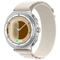 Wigento Smartwatch-Armband Für Samsung Galaxy Watch 8 / 8 Classic Loop Nylon Armband Beige, Verstellbar, atmungsaktiv, langlebig