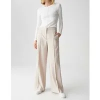 OPUS Stoffhose MAIGA COZY Wide Leg in Mélange Optik weiter, gerader Beinverlauf, natürlicher Griff, fließender Fall
