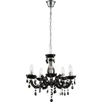 GLOBO LIGHTING Kronleuchter, Leuchtmittel nicht inklusive, Kronleuchter 5 Flammig schwarz Hängeleuchte Esstischlampe Esszimmer