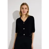 MORE&MORE Strickjacke kurze, shiny Struktur-Strickjacke