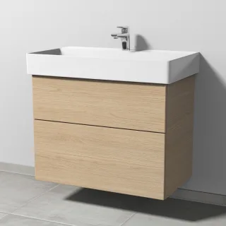 Sanipa 3way Waschtischunterbau zu Duravit Dura Square Waschtisch mit 2 Auszügen, Eiche-Nordic SM42848