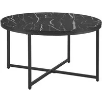 en.casa Couchtisch, Uppvidinge Sideboard 45x80cm Marmor/Schwarz