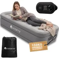 Juskys Luftmatratze Sapri, Einzel-Luftbett, selbstaufblasend, wasserdicht, inkl. Pumpe, Tasche