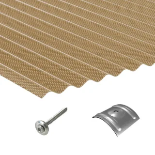 Polycarbonat | Terrassendach-Set | Sinusplatte | 76/18 | 2,8 mm | Wabenstruktur | bronze