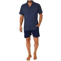 Normann Pyjama Herren Kurzarm Schlafanzug Shorty zum durchknöpfen, auch in Übergröße