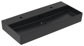 Villeroy & Boch Waschtisch Memento 2.0 1000x470mm, 2HL. m ÜL Unterseite geschl Pure Blackc+ 4A221LR7