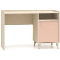 Lomadox Schreibtisch MODICA-131, beige mit rosa, Softclose-Schublade, fühlbare Struktur, 120cm Breit