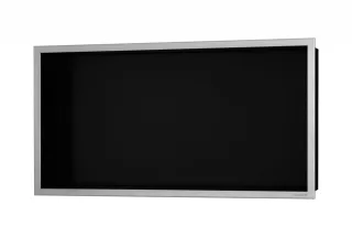 ESS BOX 10 SchwarzWandnische 60x30x10 cm Rahmen Edelstahl gebürstet BOX Black, inkl. Rohbauset, BOX- BOX-60x30x10-B