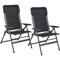 Campart Campingstuhl (2 St), 2er SET Hochlehner klappbarer Campingsessel bequem gepolstert Balkon