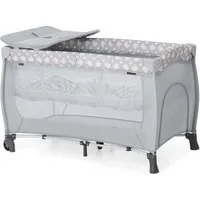 Hauck Baby-Reisebett Sleep'n Play Center - Teddy Grey, mit Wickelauflage, höhenverstellbar, Rollen & seitlichem Einstieg