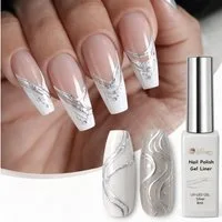 Sun Garden Nails Gel-Nagellack Nail Polish Nail Liner Silver 8ml – Präziser Nailart-Lack, UV Nagellack-Nail Liner für feine Linien, Muster und kreative Designs