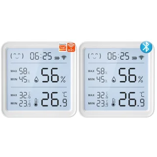 Smart Wireless Temperature Humidity Sensor with Advanced Bluetooth/WiFi Technology Adjustable Modes Low Power Consumptio