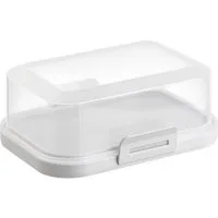 Engelland Butterdose Stapelbare Butter-/Käsedose, Kunststoff, (Vorteils-Set, 1-tlg., mit sicherem Klickverschluss), stapelbar, platzsparend, Ordnung im Kühlschrank, BPA-Frei, Mehrzweck