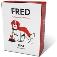 FRED & FELIA FRED Rind mit Nudeln (10er Pack), Nassfutter für: Hunde, Monoprotein