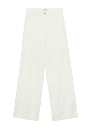 comma - Weiße Denim mit Wide-Leg und aufgesetzten Taschen weiß - Gr. - 40
