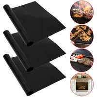 Casativo Grillplatte Bratmatte aus Glasfaser-Material, Antihaft BBQ-Grillmatte (3-St), für Gasgrill, Holzkohlegrill, Elektrogrill, lebensmittelkonform