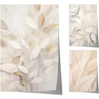 JUSTGOODMOOD Poster Botanik Geschenkidee Beige Blätter und Zarte Pflanzenkunst in Neutrale, B (1 St)