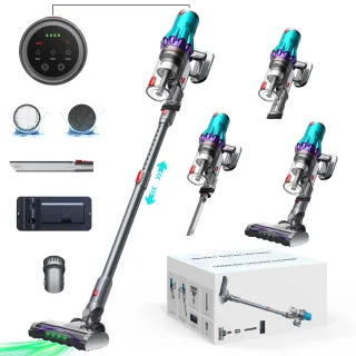 [EU Direct]BlitzHome® BH-AW10 Telescopic Cordless Handheld Vacuum Cleaner, 35kPa Powerful Suction, Brushless Motor, LCD