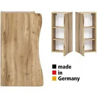 Lomadox Hängeschrank KAHLA-03 Badezimmer 30 cm mit Baumkantenoptik in Wotan Eiche Nb. 37,5/64/20 cm