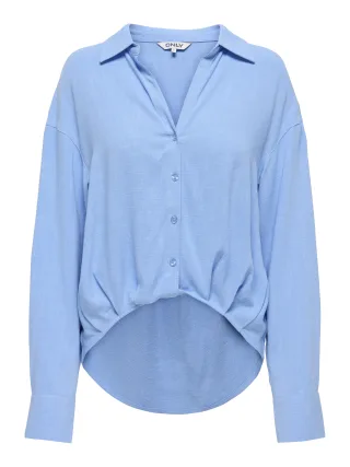 ONLY - ONLSIESTA L/S LINEN BL BALLOON SHIRT PNT Vista Blue - Gr. - M
