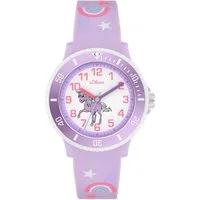 s.Oliver Quarzuhr The Magic Time SO-4500-PQ, Armbanduhr, Silikonarmband, Kinderuhr, Mädchen, analog