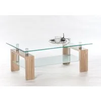 Stolkom Sp.z.o.o. Couchtisch in Edelstahl/Sonoma Eiche Dekor - 100x46x60 (BxHxT)
