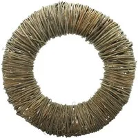 Dekoleidenschaft Dekokranz "Natur" aus Rattan Ø 36 cm Naturkranz für Drinnen & Draußen, Wandkranz, Türkranz, Tischkranz