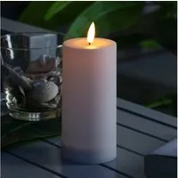 MARELIDA LED-Kerze LED Solar Kerze Außen Balkon Outdoorkerze 7x17,5cm Dämmerungssensor