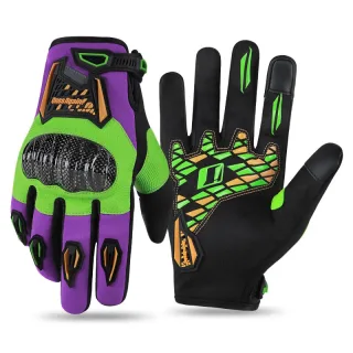 OnesAgain MG45P Winter Motorcycle Gloves Waterproof Anti-Slip Touchscreen Carbon Fiber Protective Riding Gear Purple Bla