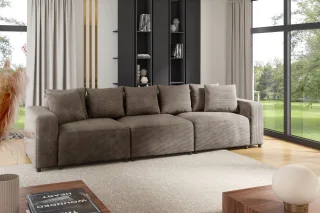 Sofa Designersofa Bigsofa MEGAN 3-Sitzer in Stoff Poso Cappuccino