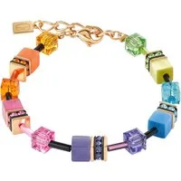 COEUR DE LION Armband Schmuck Edelstahl GeoCUBE® Iconic Würfelkette, Made in Germany - mit Swarovski® Kristall, Strassstein, Schmucksteinen