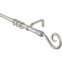 iso-design Gardinenstange silber ausziehbar 160–300 cm, Durchmesser 16/19mm, Ø 19 mm, 1-läufig, mit Bohren, Metall