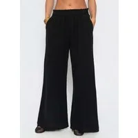 SASSYCLASSY Stoffhose Musselin Hose mit weitem Bein für Damen Leichte Stoffhose mit seitlichen Taschen im lockerem Fit