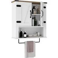 COSTWAY Hängeschrank Küche Badezimmerschrank Medizinschrank Landhausstil weiß