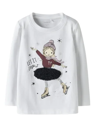 NAME IT - NMFSEDRA LS TOP BOX bright white - Gr. - 92