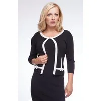 Passioni Cardigan in Schwarz mit Weiß