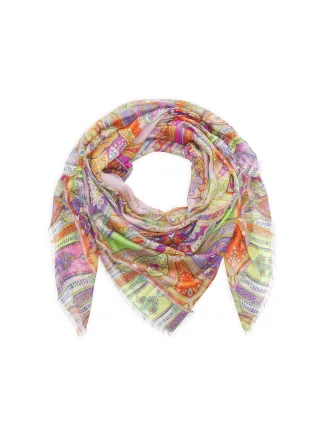 Hochwertiges Tuch aus Modal-Seiden-Mischung mit Paisley-Muster pink - Gr. - one size