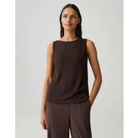 OPUS Shirttop Loose Fit in edler Strickoptik Jersey mit Rundhals-Ausschnitt